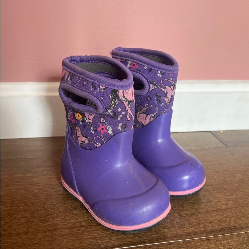 Purple infant Bogs (size 4)- Unicorns